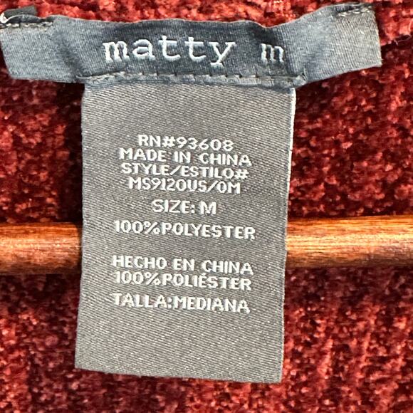 Matty M Cozy Cable Open Front Chenille Duster Cardigan Sweater Medium Boho - Picture 2 of 7